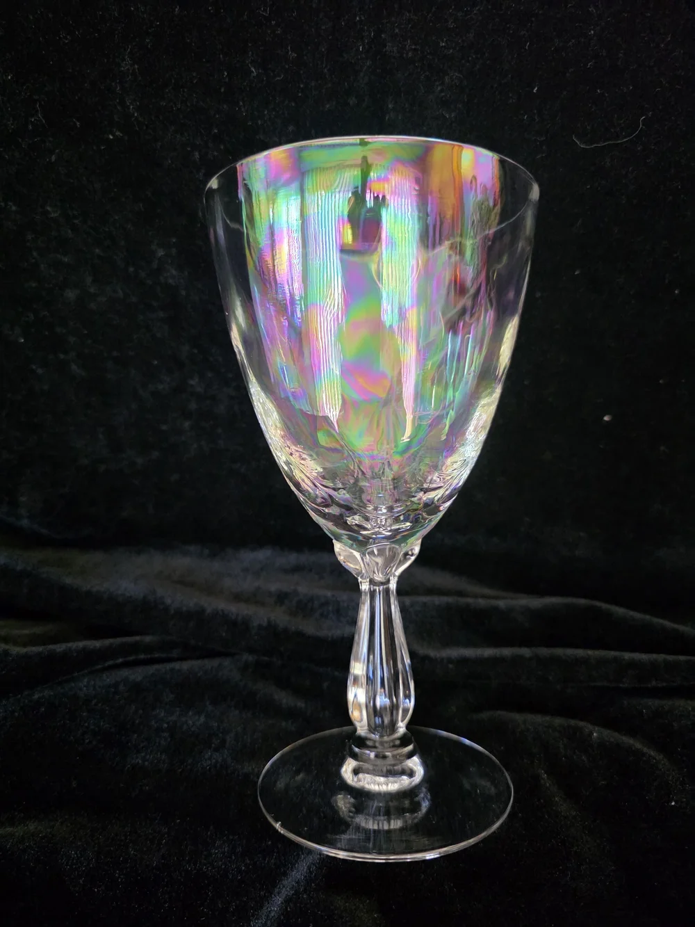 Fostoria Iridescent Wine Glasses - Set of 3 (Holographic Finish)
